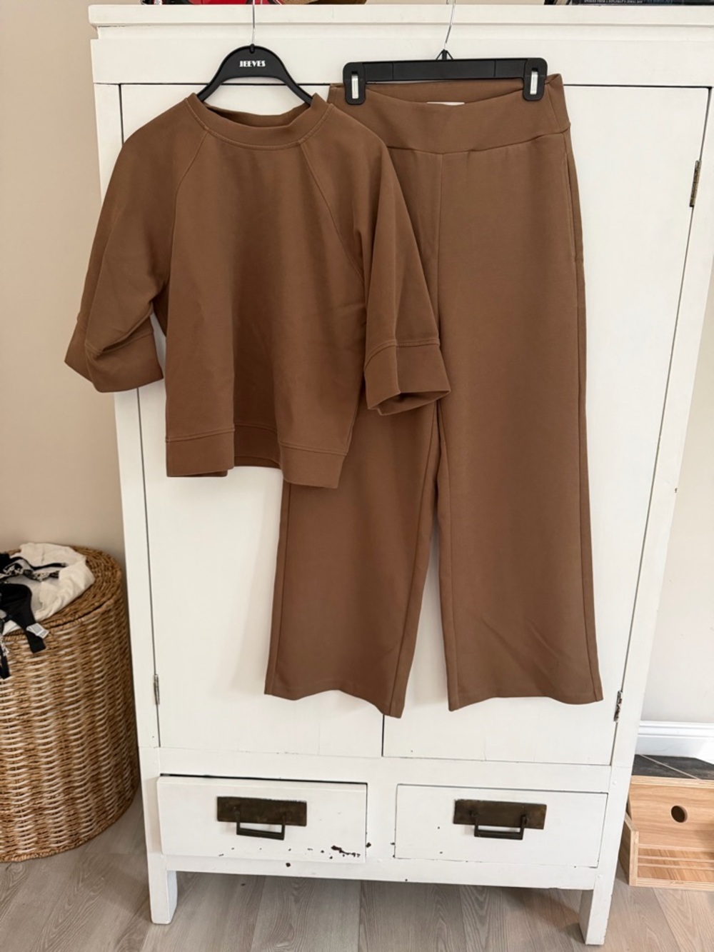 Elle Grey Brown Crewneck Athleisure set